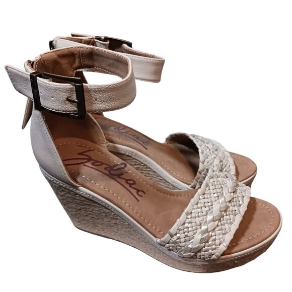 NEW Zodiac Sabeen Braided Espadrille‎ Wedge Sandals Natural/Gold/Silver Size 9.5 - Picture 4 of 13